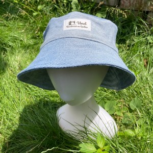 Chapeau surcyclé en jean clair Taille XXL