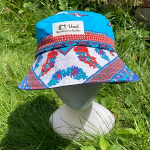 Chapeau surcyclé en coton à motifs géométriques vifs Taille M