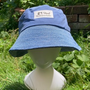 Chapeau surcyclé mi jean mi couleur unie- taille M