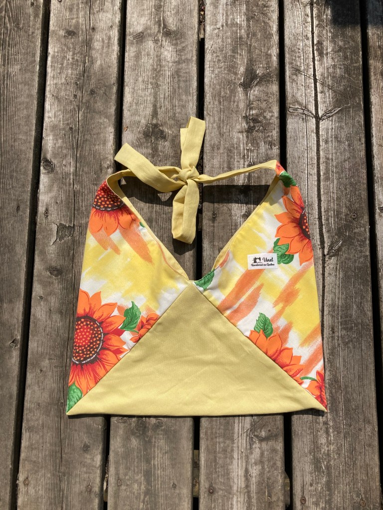 Sac Origami - jaune à fleurs jaunes