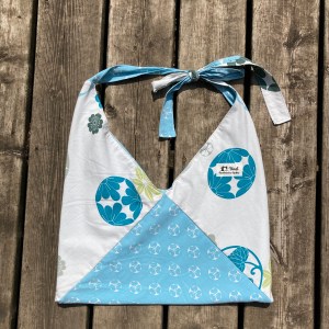 Sac Origami - fleurs bleues